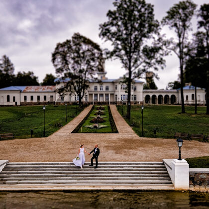 Vestuvių fotosesija iš drono Astravo dvaras
