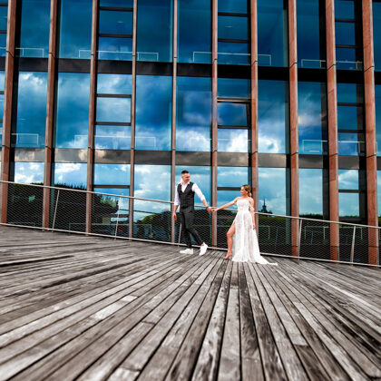 Vestuvių fotosesija Swedbank terasoje